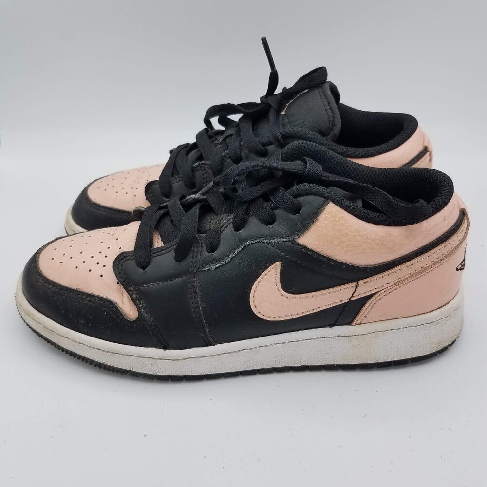 Nike Jordan 1 Low Sneakers Kids 5Y Black Crimson Tint-White 553560-034